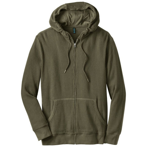 District Made - Mens Heavyweight Thermal Full-Zip Hoodie. DM330