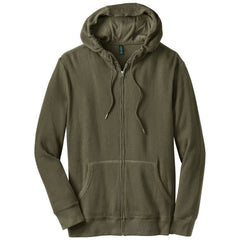 District Made - Mens Heavyweight Thermal Full-Zip Hoodie. DM330