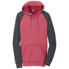 District Young Mens Lightweight Fleece Raglan Hoodie. DT196