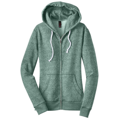 District - Juniors Marled Fleece Full-Zip Hoodie DT292
