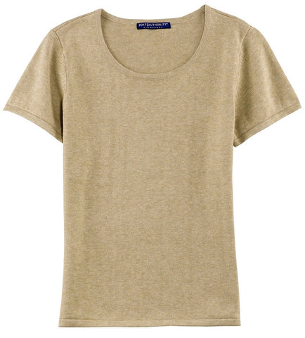 Port Authority Ladies Fine-Gauge Short Sleeve Scoop Neck Sweater. LSW282