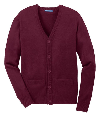 Port Authority Value V-Neck Cardigan with Pockets. SW302